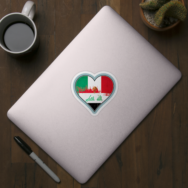 Mexican and Iraqi Heart Mix Heritage Flag by Just Rep It!!